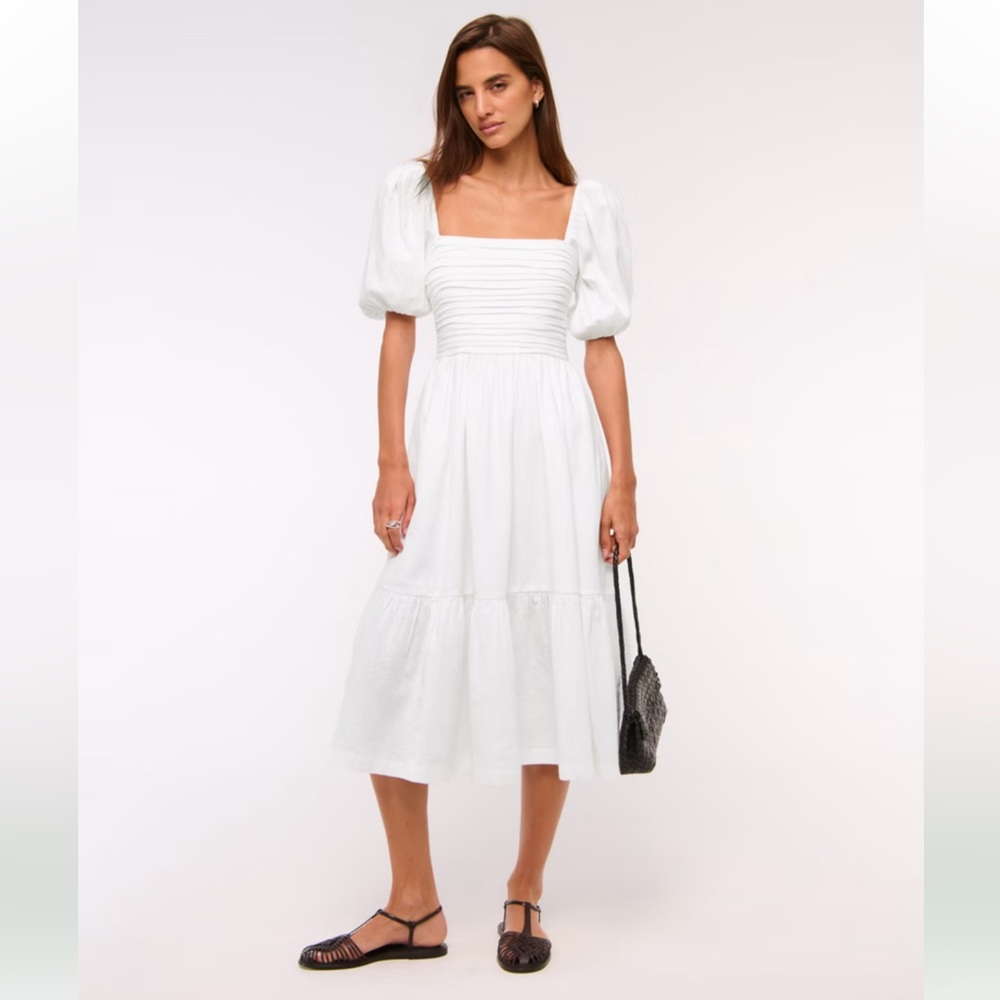 Abercrombie Emerson puff sleeve midi dress